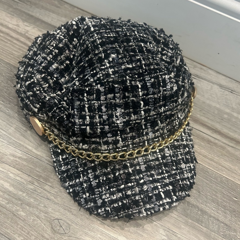 INC International Concepts Black and White Tweed Hat